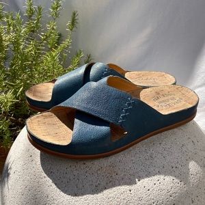 Kork-Ease Amboy Blue Leather Slides